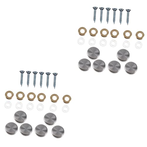 48 piezas de uñas decorativas de acero inoxidable para espejos con tapas de tornillo para fijar con acabado elegante para construcción completa miniatura 1