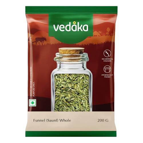 Image of Amazon Brand - Vedaka Fennel Whole | 200 G | Saunf | No Added Colours or Preservatives