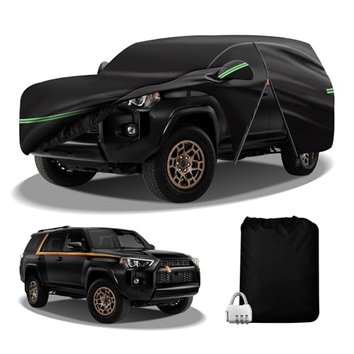 Image of for 2002-2023 Toyota 4runner Car Cover 210D Outdoor Waterproof UV Protection, with Cotton Layer, Zipper Door, Reflective Strip, Storage Bag, for 2002-2020 2021 2022 2023 4runner