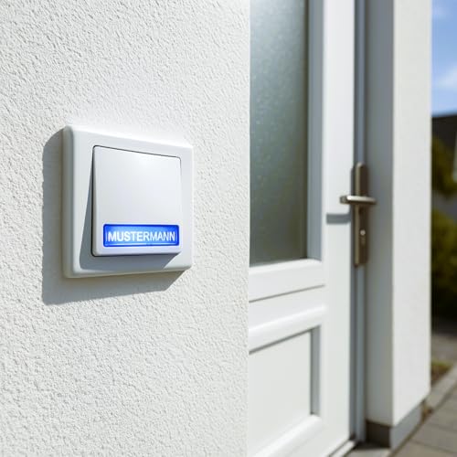 Unterputz Klingeltaster, LED Namensschild, Steckklemme, All-in-One, Serie G1 reinweiß
