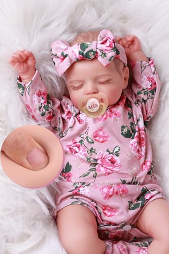 BABESIDE Lifelike Reborn Baby Dolls - Sleeping Realistic Newborn Soft Body Real Life Girl Dolls with Accessories Gifts for Kids Age 3 + & Collection, 20 inches