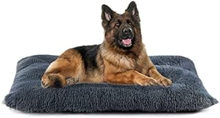 Nepfaivy Dog Bed Large Washable - 110*75 CM Dog Crate Mattress with Non-slip Bottom, Calming Fluffy Anti Anxiety Dog Bed, Dog Mat for Small, Medium and Large Dogs (Dark Grey, XL - 43.31'' x 29.53'')