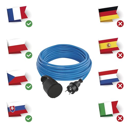 Cable alargador de 10 metros resistente a las heladas con conector estándar francés 2