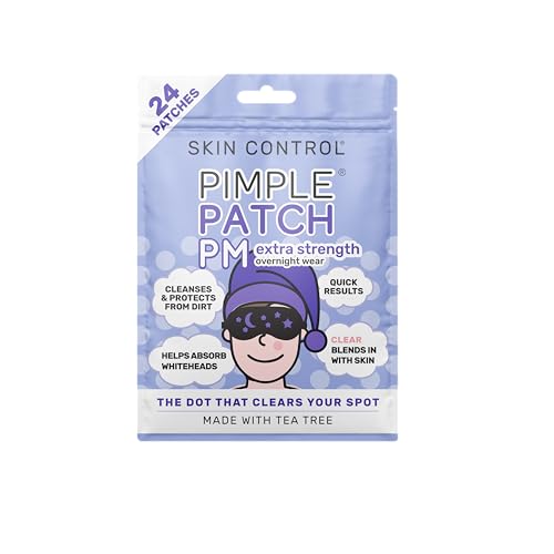 Skin Control Pimple Patch PM Nightime Pack, 24 Acne Patches for Overnight Wear