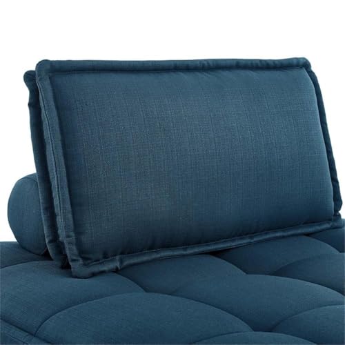 Sillón Plegable Tela Peluche Azul miniatura 3