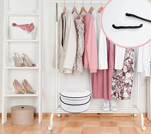 Feminine Touch Hat Boxes For Women Storage | Large Round Hat Box For Travel With Premium Rope | Vintage Deluxe Paperboard Travel Wig Hat Box | Decorative Boxes With Lids #TOP5