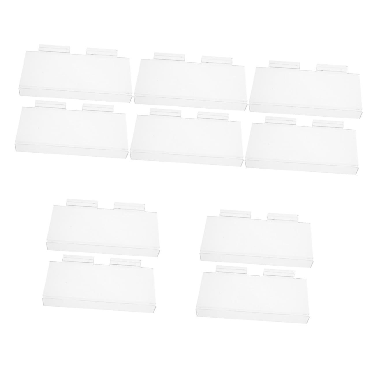 OFFSCH 10 Pcs Shoe Rack Hanging Slatwall Slat Wall Shelf Rectangular Display Shelf Wall Mounted Floating Slatwall Rectangular Shelf Clear Wall Shelves Slatwall Shelf Acrylic Transparent