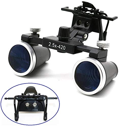 Lupa digital de mano, Lupas dentales 2,5X 3,5X Aumento galileo binocular lupa médica Odontología quirúrgica lente del vidrio óptico puede adjuntar los lupa sobre una montura de gafas Pasatiempos, lect