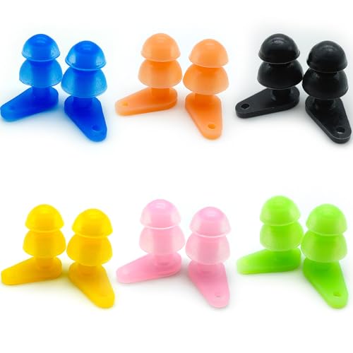 6 Sets Waterproof Kids Swimming Earplugs Case Packed...