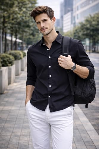 Image of Ben Martin Shirt for Men | Regular Casual Shirts for Mens' | Men's Casual Shirt's Slim Fit | Full Sleeve Cotton Shirts for Men's | Solid Shirt's for Mens Stylish | Formal & Casual Office Wear Shirts