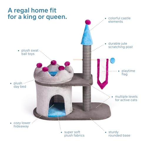 Torre para gatos multi-niveles con poste para rascar gris miniatura 3