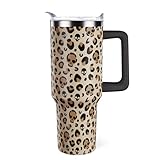 Hqhzaha Halloween Tumbler 40oz Spooky Skeleton Skull Tumblers with Lid and Straw Leopard Cup Goth Gothic Gifts for Women Stuff Gift for Men