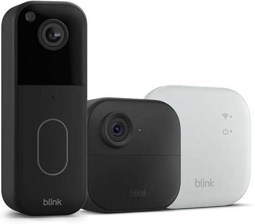 All-new Blink Video Doorbell + Outdoor 4 XR– Wireless smart security cameras, two-year battery life, go up to 400 feet from your home with extended range. Sync Module XR included.