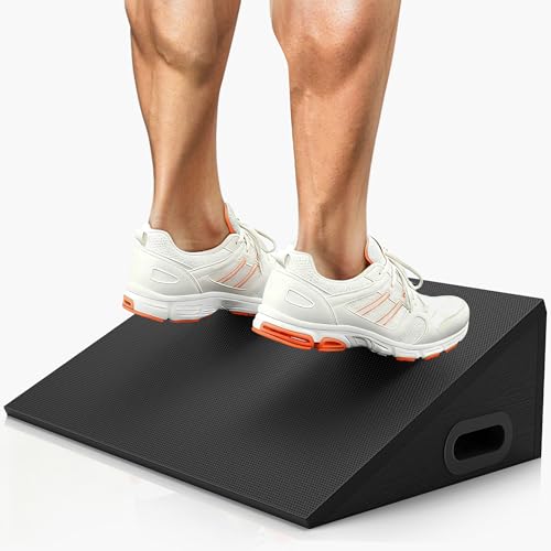Hilhook Slant Board, 19" Wide Wooden Calf Stretcher Slant Board for Calf Stretching, Knees Over Toes, Weightlifting and Heel Elevated Squats for Strength & Flexibility Training