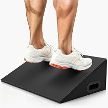 Slant Board, 19" Wide Wooden Calf Stretcher Slant Board for Calf Stretching, Knees Over Toes, Weightlifting and Heel Elevated Squats for Strength & Flexibility Training