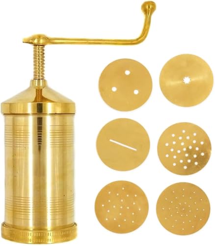 Brass Pasta Maker Hand Rolling Machine | Pure Brass Sev Sancha Machine | Idiyappam/Murukku Maker | Press Pumb Manual