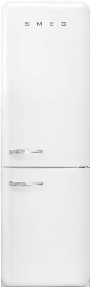 FAB32 Retro Refrigerator-Freezer – 50s Style Fridge with Bottom Freezer, No-Frost, LED Display & Lighting, LifePlus Zone, Multi-Airflow – 12.2 cu ft – Made in Italy - White