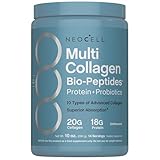 NeoCell Multi Collagen Bio-Peptides Powder | 10oz | Advanced with Hyaluronic Acid and Vitamin C | 10 Super Types of Collagen | Superior Absorption | Grassfed Protein Supplement