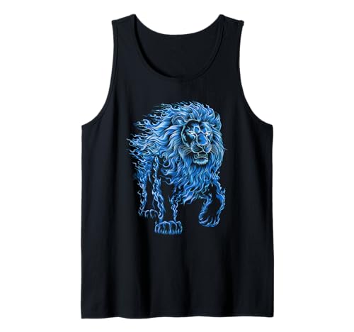 Lions Tshirt Men Women Blue Animal School Sport Fan Lion Tank Top