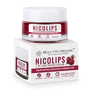 Bella Vita Organic NicoLips Lip Scrub Balm Brightening Dark Lips for Men and Women Dry Lips / Smoker / Chapped Lip…