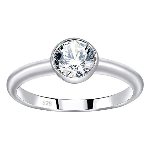 SILVEGO - JJJR1120SW - Women's 925 Sterling Silver Engagement Ring with Swarovski® Zirconia Cover