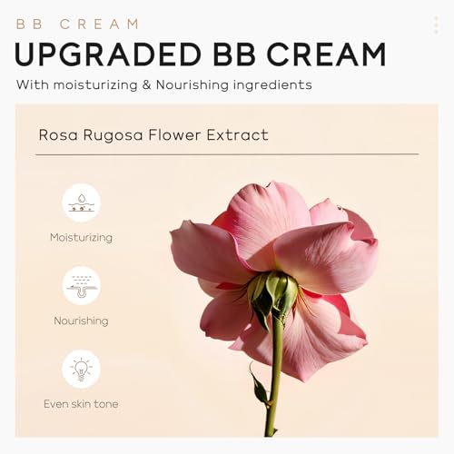 AKARY BB Cream Tinted Moisturizer, 9Colors Moisturizes & Conceals, Cover Blemishes & Pores, Even Skin Tone, Lighiweight Foundation Full Coverage Tinted Illuminator for All Skin, Oil-Free, 210 Medium
