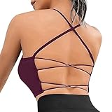 Gepolstert : Bequemer Yoga Bra mit herausnehmbaren Brustpolstern und ohne Bügel. Das Brustpolster ist sehr weich und atmungsaktiv. Es wird empfohlen, das Brustpolster beim Waschen zu entfernen.