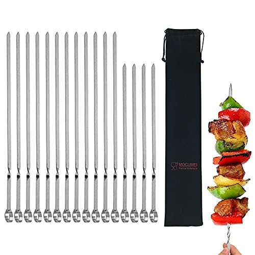 Metal skewers for Grilling ,Kabob Skewers, Flat BBQ Barbecue Skewer,Grilling