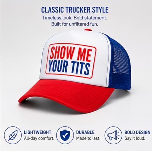 Awkward-AF Show ME Your Tits Trucker Hat Unisex - Adult Humor Mesh Cap Multi — view 4