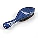 Terrilee Premium Handle 360 Wave Brush for Men - Medium Hard Curved 360 Wave Hair Brushs - Made with Nature Beech & Nylon Boar Bristle Men's Hair Brush For Black Men 360 (Blue Wood)