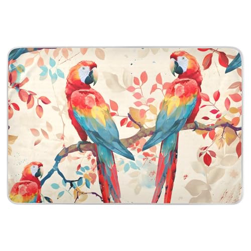 CEBUGI 34” x 52”Washable Underpads Heavy Absorbency Waterproof Incontinence Bed Pads Parrot Pee Pads for Adults Kids and Baby