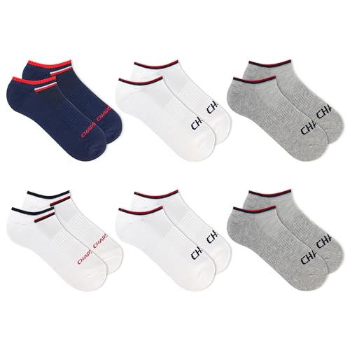 Chaps Men's Athletic Cushioned Performance No Show Socks-6 Pairs-Breathable Mesh