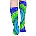 HEBVASS Women's Fashion Compression Socks Indian Spiral Tie Dye Mandala Green, Cute Breathable Long Knee High Socks for Outdoor Running Cycling Hiking Daily Wear