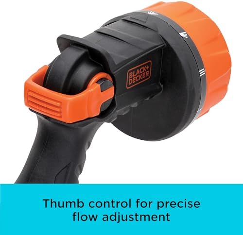Black + Decker Heavy-Duty 10-Pattern Poly Thumb Control Nozzle – Ergonomic, Versatile, Precision Garden Hose Attachment BD8439 - Thumbnail 4