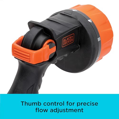 Black + Decker® Heavy-Duty 10-Pattern Poly Thumb Control Nozzle – Ergonomic, Versatile, Precision Garden Hose Attachment BD8439 - image 4