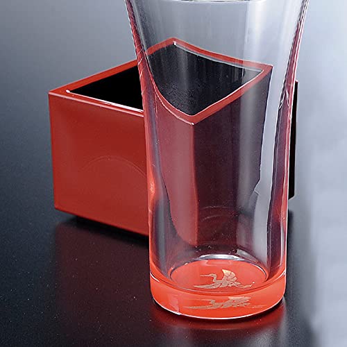 みよし漆器本舗 紀州塗り 一口グラス マスセット 赤(鶴)