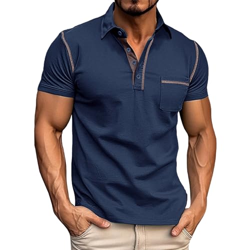 Top de manga corta para hombre ligero y cómodo con bolsillo útil