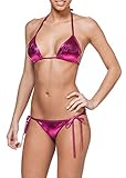 Gary Majdell Sport Womens New Metallic String Bikini 2 Piece Swimsuit Metallic Fuschia X-Large