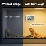 Digital Reptile Hygrometer Thermometer with High LCD Display, Temperature Humidity Meter Gauge for Reptile Tanks, Terrariums, Vivariums, for Amphibian, Small Animals (1 Pack)
