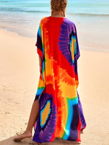 Image of Kaftan Dresses for Women Plus Size Summer Beach Dress with Print and Swim Cover Ups