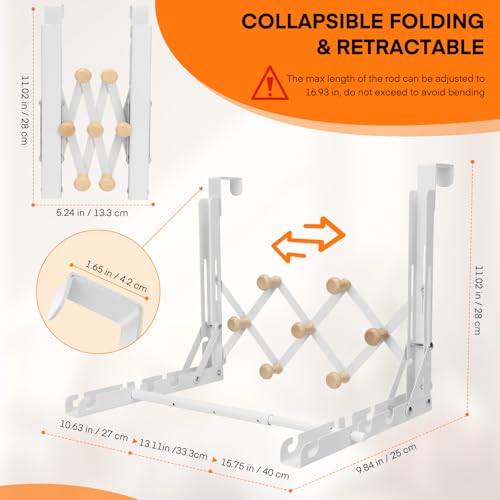 FYY Over the Door Drying Rack, Foldable with 7 Hooks for Laundry Bathroom by FYY - Used condition - Image 2