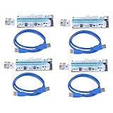 Longueur du câble : 60 cm KEALBAUS Ver 008S Pci-E Riser Express Lot de 4 câbles d\'extension USB 3.0 1 x vers 16 x USB 3.0
