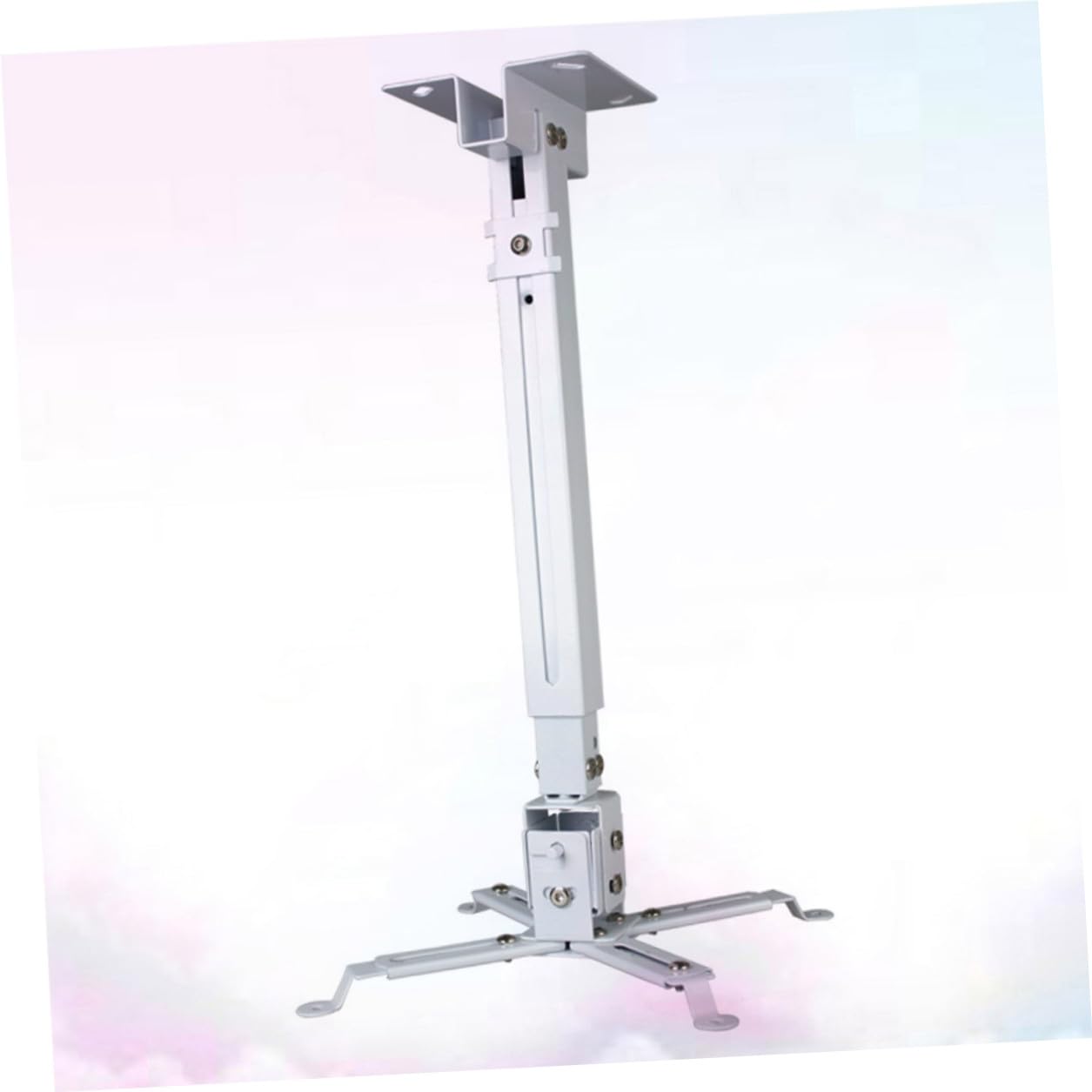 Artibetter Supporto e Canale Regolabile in Ferro Bianco da Soffitto per Proiettore Bracci Doppi Articolati , Struttura Robusta per Fissaggio Stabile e Versatile