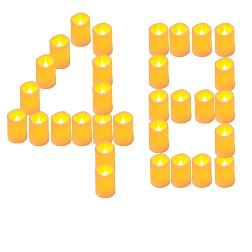 La mejor comparación de Velas Led - los preferidos. 46 MOFEELE 48Pcs Velas LED Sin llama, Velas Led Electrónicas Realistas Con Pilas, Velas Decorativas Románticas para San Valentín, Aniversarios, Decoracion boda, Fiestas