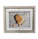 Leoyoubei Vintage Feel Rotating Photo Frame,Horizontal Display 5x7 inch-Double-Sided Display Photo Frame with Glass Front for Wedding Family Love Baby Birth Memorial Frame Light Grey