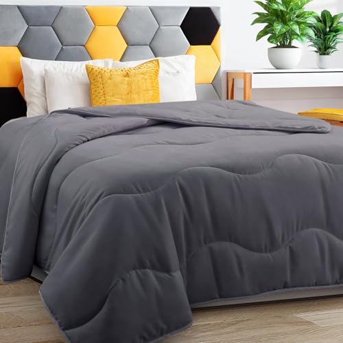 Image of MEELUS Lightweight Comforter Cooling Grey, All Season Duvet Insert