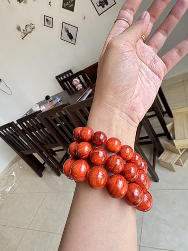 Red Sandalwood Mala Prayer Bracelet, Handmade Natural wood for gifts, Rare wood for gifts, Handmade Dragon Bloodwood Rosary Bracelet4
