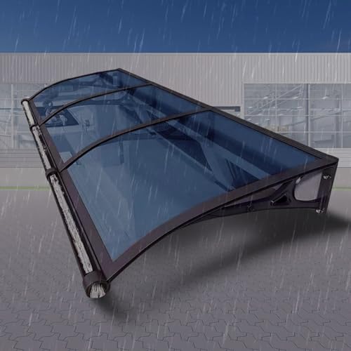 Toldo de exterior para puerta impermeable de policarbonato transparente de 100 cm 2