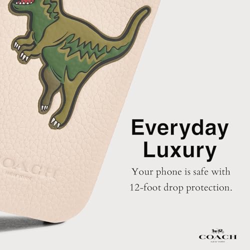 Coach Genuine Debossed Pebbled Leather Slim Wrap iPhone 16 Pro Case - Designer Phone Case - Ivory Rexy - image 3