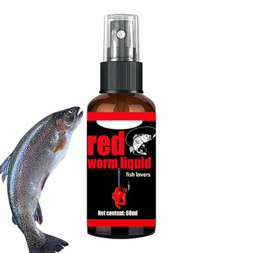Red Worm Liquid, 60ml Red Worm Additive Attractant Liquid, Angling Bait with Strong Scent, Catfish Carp Trout Details, Cod Freshwater River Reservoir Effective Feature, Perfect for Fishing